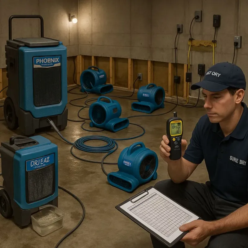 Structural Drying and Dehumidification process in Downieville, CA